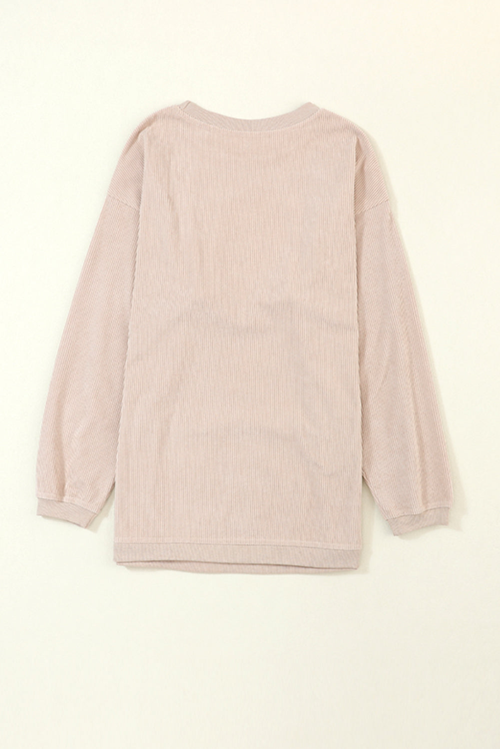 Apricot Drop Shoulder Ribbed Oversized Sweatshirt