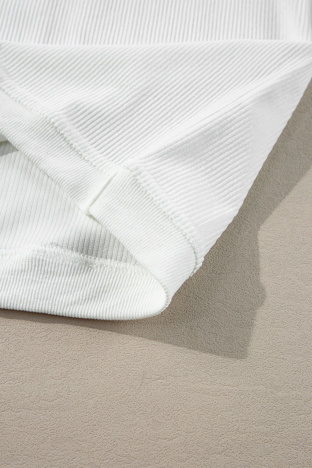 Apricot Drop Shoulder Ribbed Oversized Sweatshirt