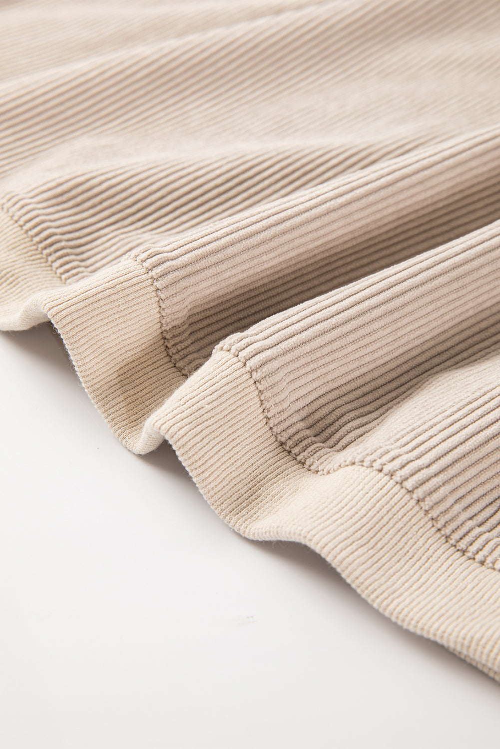 Apricot Drop Shoulder Ribbed Oversized Sweatshirt