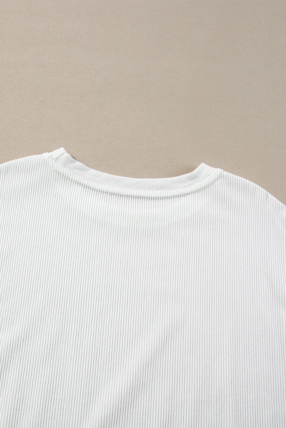 Apricot Drop Shoulder Ribbed Oversized Sweatshirt