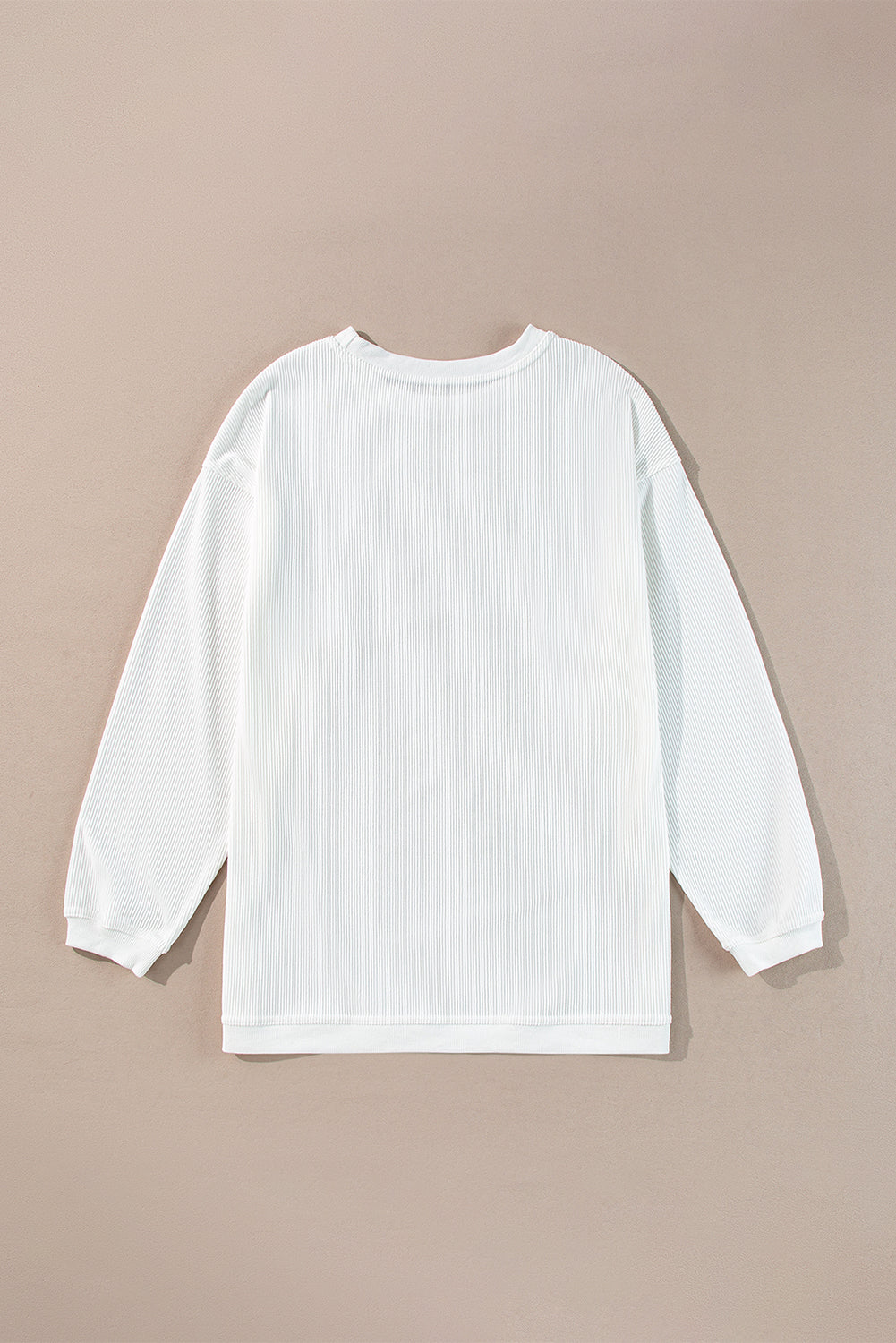 Apricot Drop Shoulder Ribbed Oversized Sweatshirt