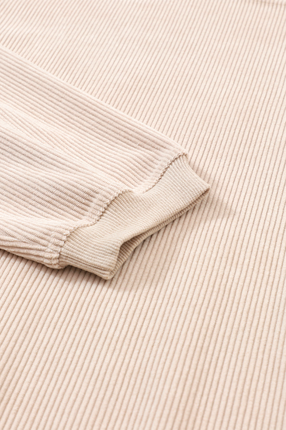 Apricot Drop Shoulder Ribbed Oversized Sweatshirt