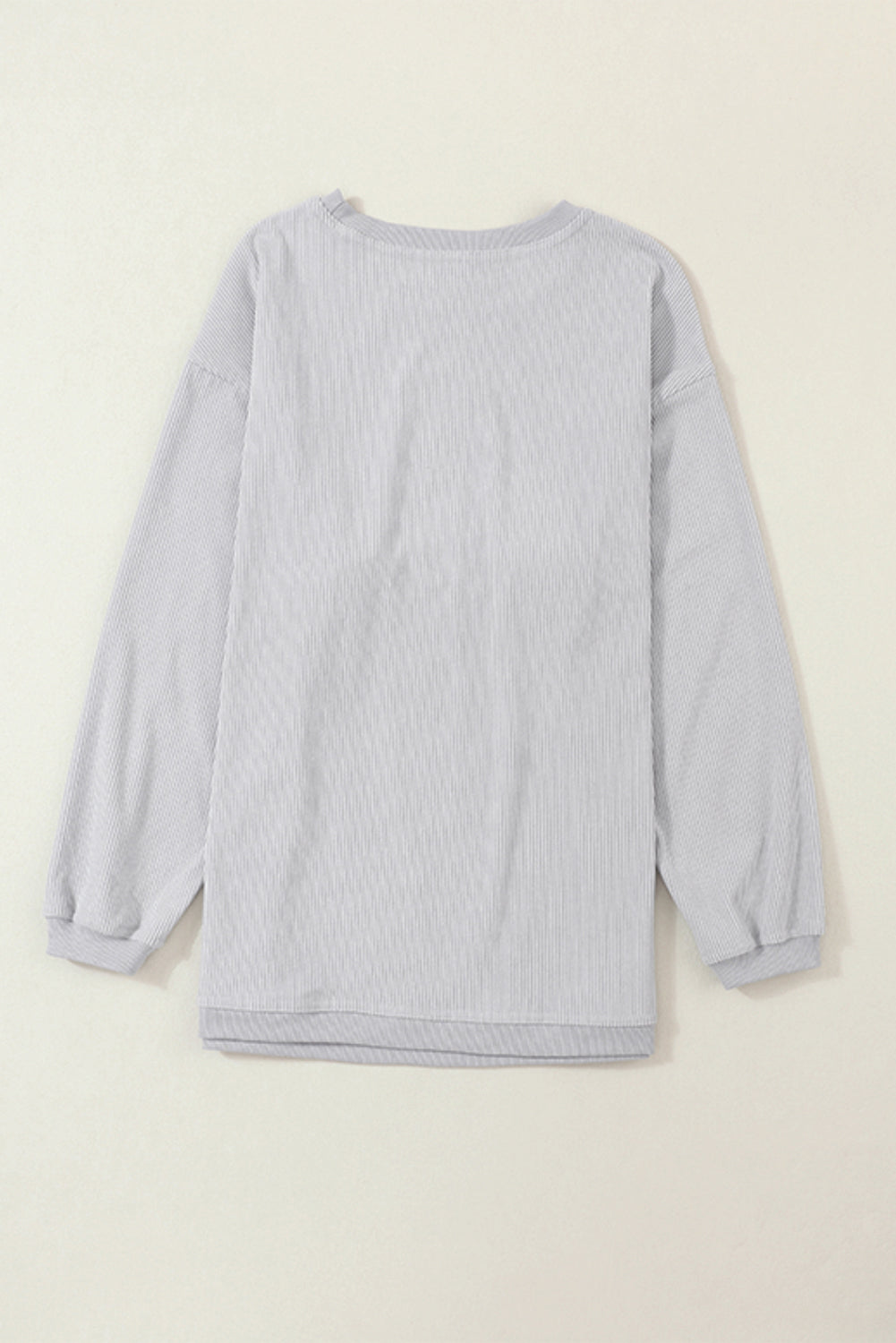 Apricot Drop Shoulder Ribbed Oversized Sweatshirt