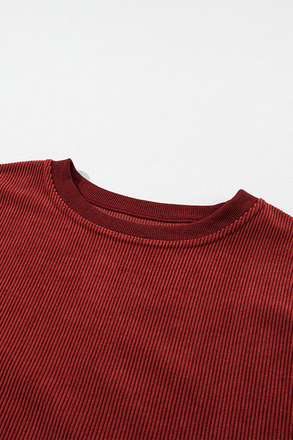Apricot Drop Shoulder Ribbed Oversized Sweatshirt