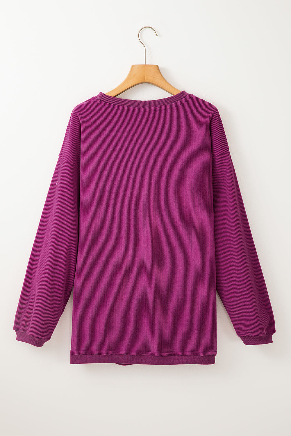 Apricot Drop Shoulder Ribbed Oversized Sweatshirt