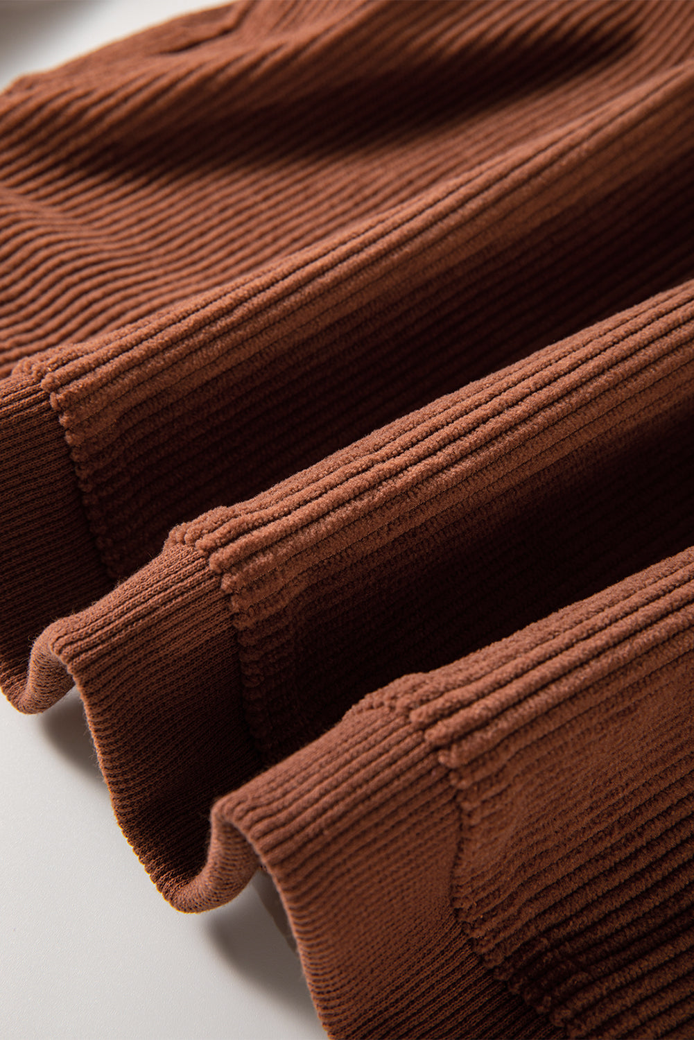 Apricot Drop Shoulder Ribbed Oversized Sweatshirt