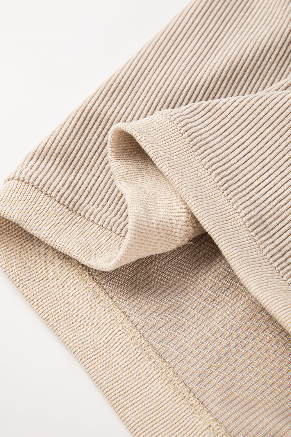 Apricot Drop Shoulder Ribbed Oversized Sweatshirt