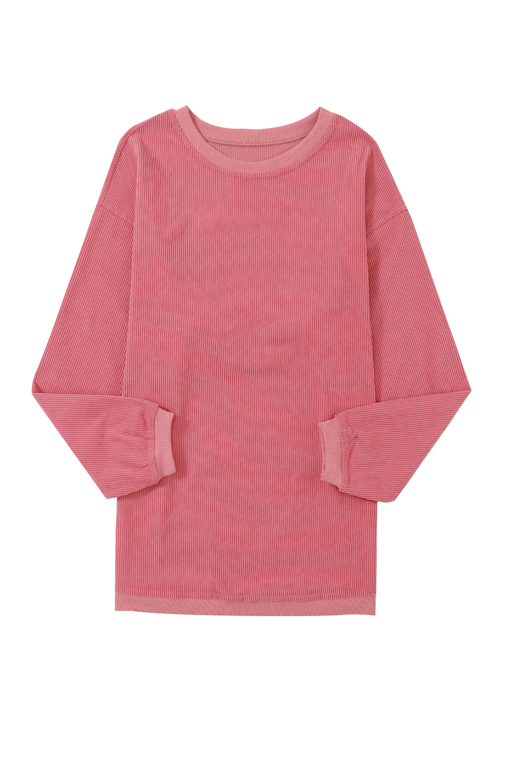 Apricot Drop Shoulder Ribbed Oversized Sweatshirt