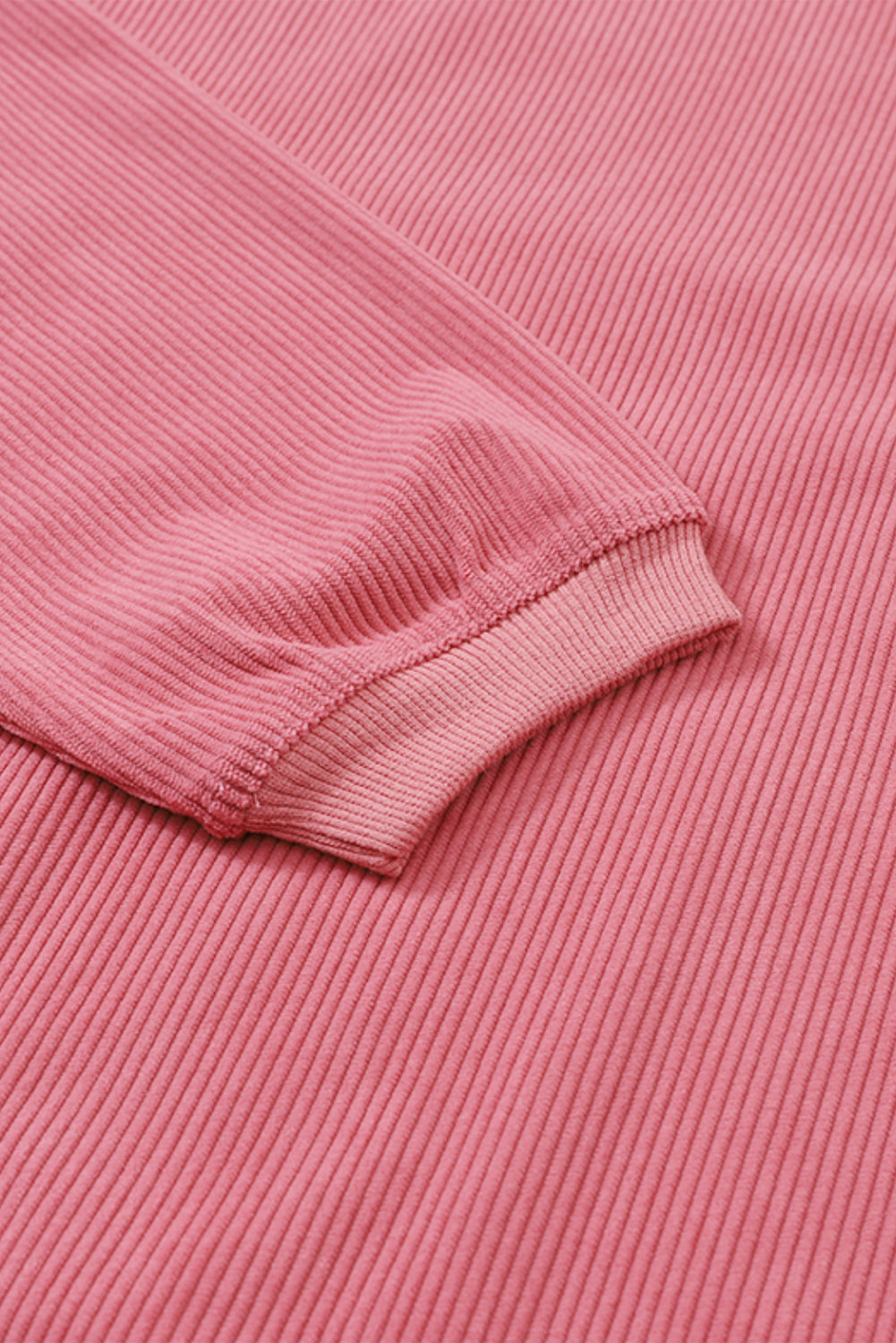 Apricot Drop Shoulder Ribbed Oversized Sweatshirt