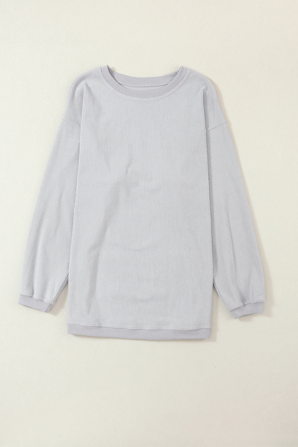 Apricot Drop Shoulder Ribbed Oversized Sweatshirt