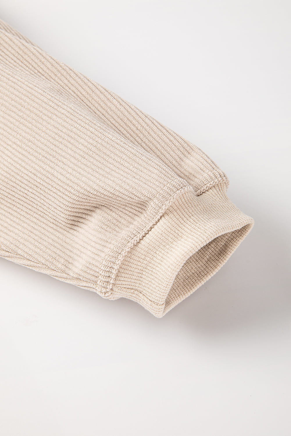 Apricot Drop Shoulder Ribbed Oversized Sweatshirt