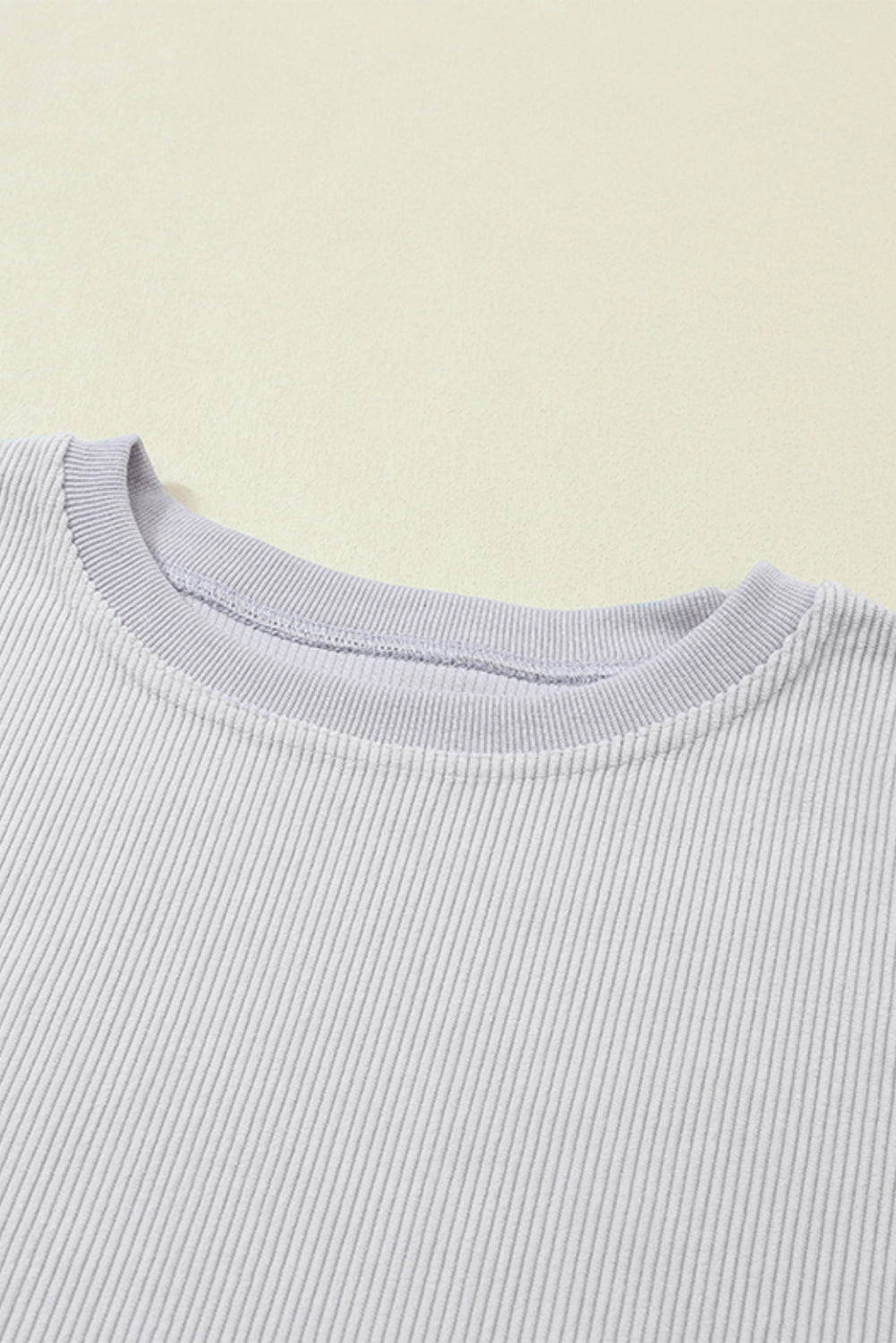 Apricot Drop Shoulder Ribbed Oversized Sweatshirt