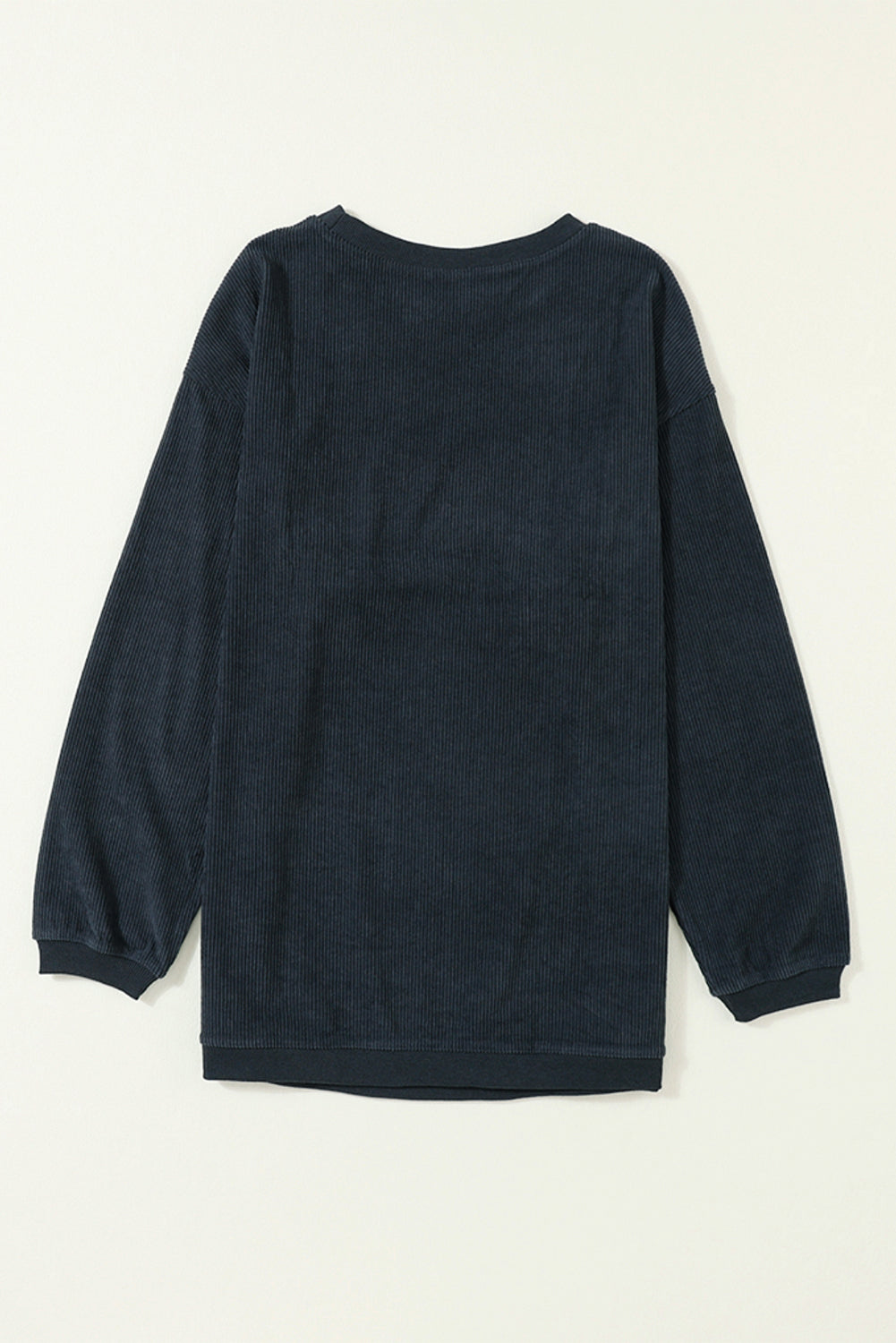 Apricot Drop Shoulder Ribbed Oversized Sweatshirt