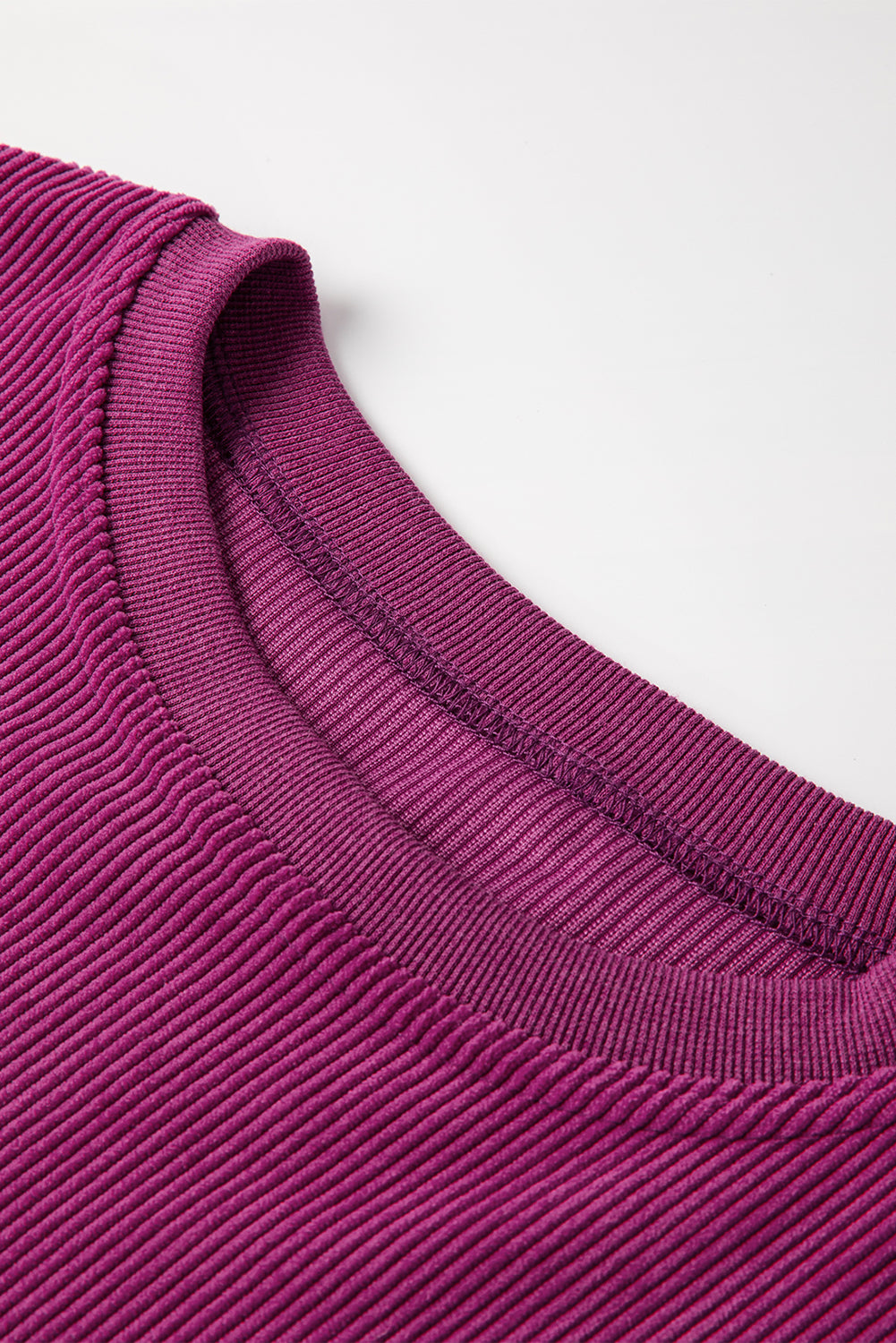 Apricot Drop Shoulder Ribbed Oversized Sweatshirt