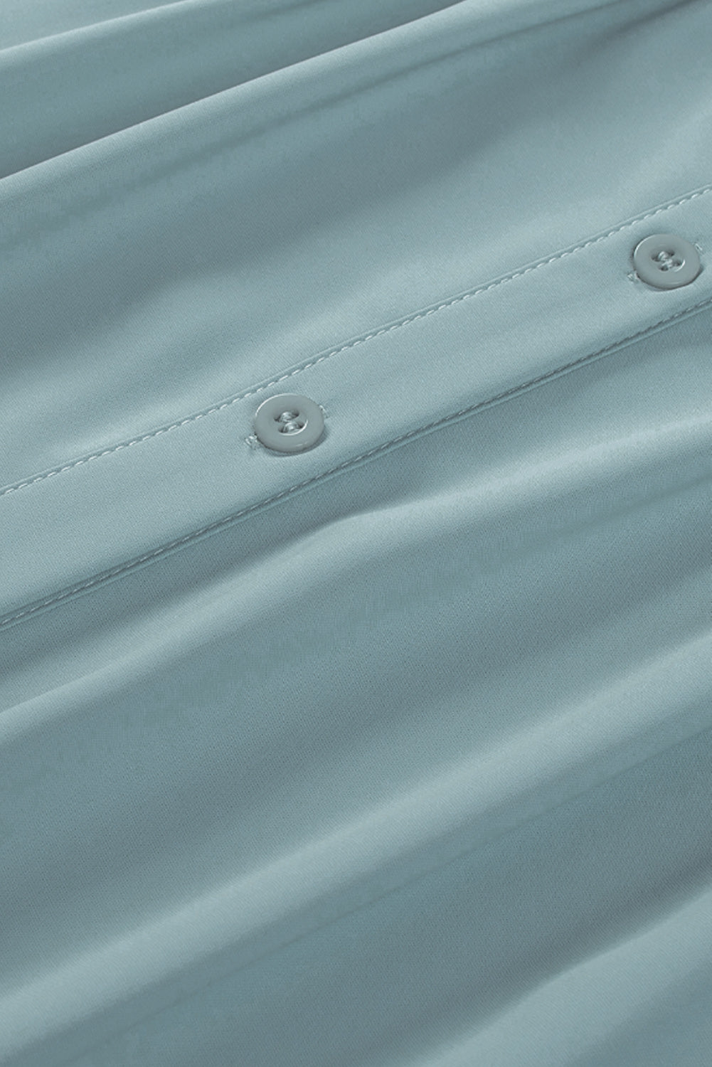 Pink Solid Button Up Pleated Loose Puff Sleeve Shirt