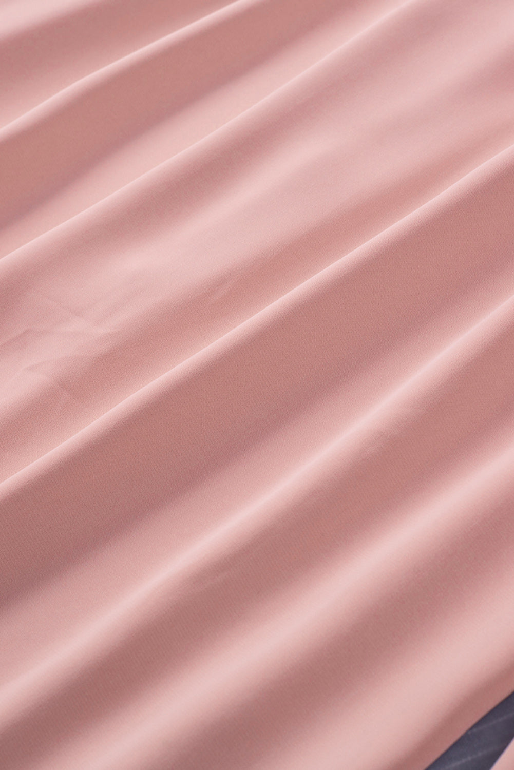 Pink Solid Button Up Pleated Loose Puff Sleeve Shirt