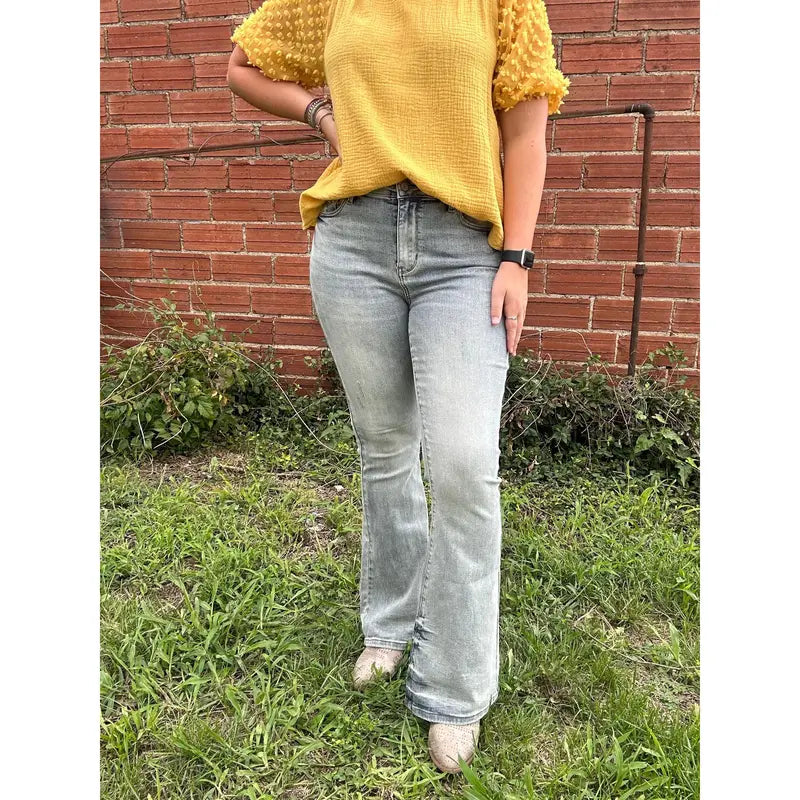 Tinted Grey + Judy Blue Jeans Flare